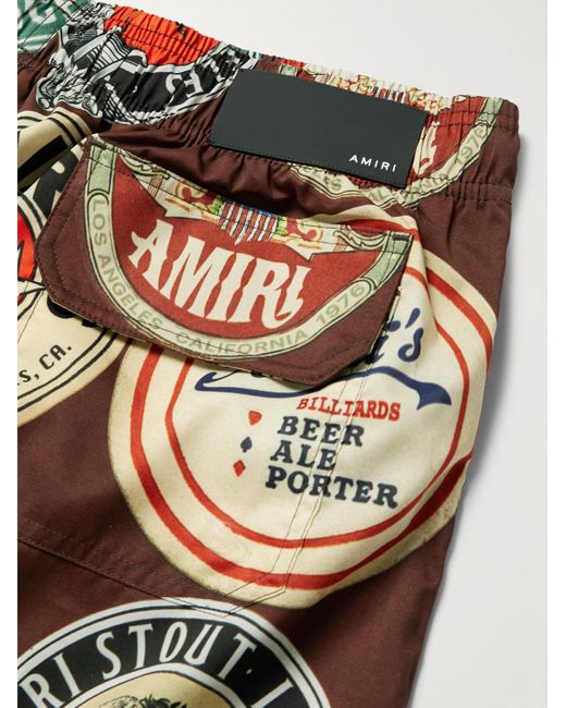 Shorts Da Mare Medi A Gamba Dritta Con Logo Coasters di Amiri in Brown da Uomo