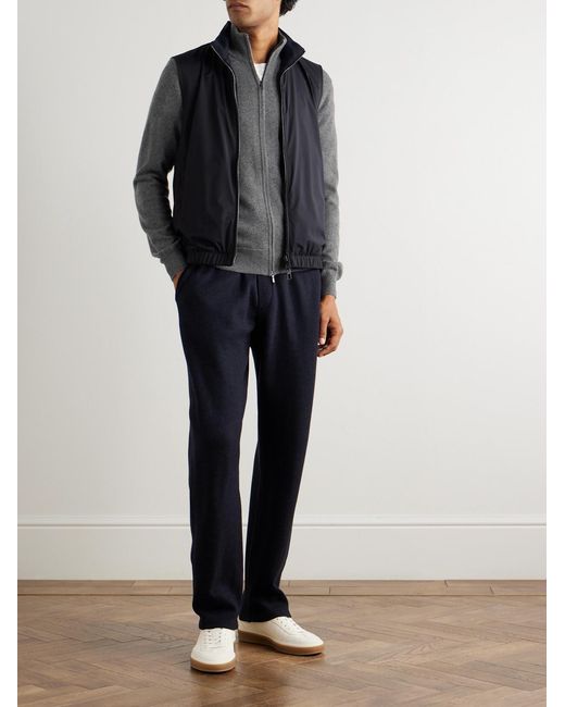 Loro Piana Blue Slim-fit Reversible Storm System® Windwishtm Twill And Wool Gilet for men