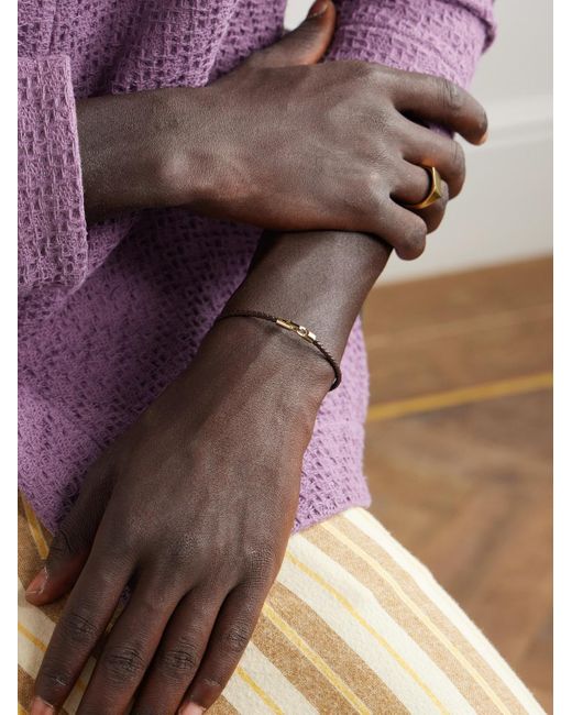 Miansai Natural Cruz Gold-tone And Leather Bracelet for men
