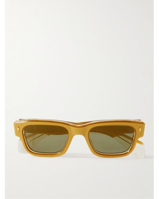 Jacques Marie Mage Yellow Jeff Square-Frame Acetate And-Tone Sunglasses for men