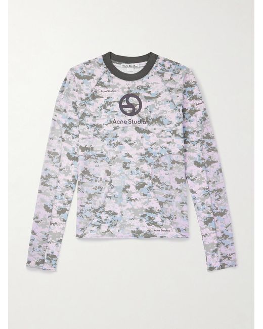 Acne White Elway Camouflage-Print Jersey T-Shirt for men