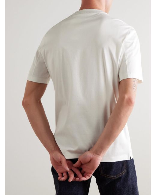 Brunello Cucinelli White Cotton Jersey Crew T-Shirt for men