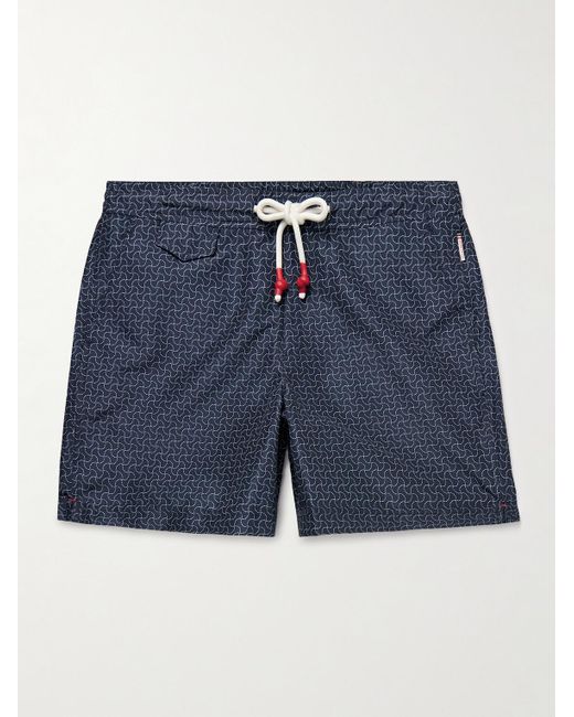 Orlebar Brown Blue Standard Sewn Straight-leg Mid-length Printed Ripstop Swim Shorts for men