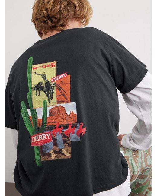 CHERRY LA Black Logo-Print Cotton-Jersey T-Shirt for men