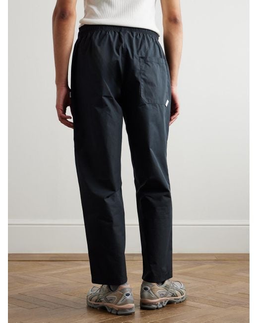 (w)taps Blue Tapered Cotton-Blend Drawstring Trousers for men