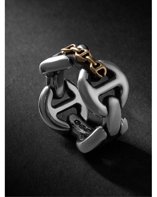 Hoorsenbuhs Black Affix Quad Sterling And 18-Karat Ring for men