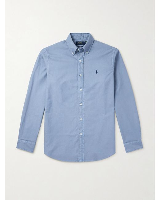 Polo Ralph Lauren Hemd aus Baumwolle mit Button-Down-Kragen und Logostickerei in Blue für Herren