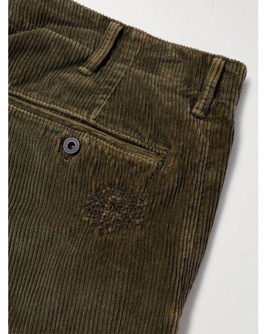 RRL Green Field Straight-leg Patchwork Cotton-corduroy Trousers for men