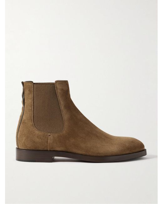 Zegna Brown Torino Suede Chelsea Boots for men