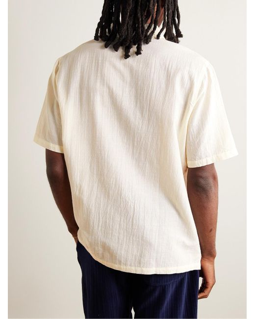 Folk Gabe Hemd aus einer Baumwoll-Leinenmischung in Natural für Herren
