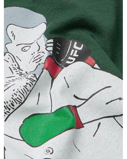 Wacko Maria Green Printed Cotton-jersey T-shirt for men