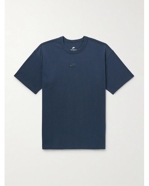 Nike Sportswear Premium Essentials T-Shirt aus Baumwoll-Jersey mit Logostickerei in Blue für Herren