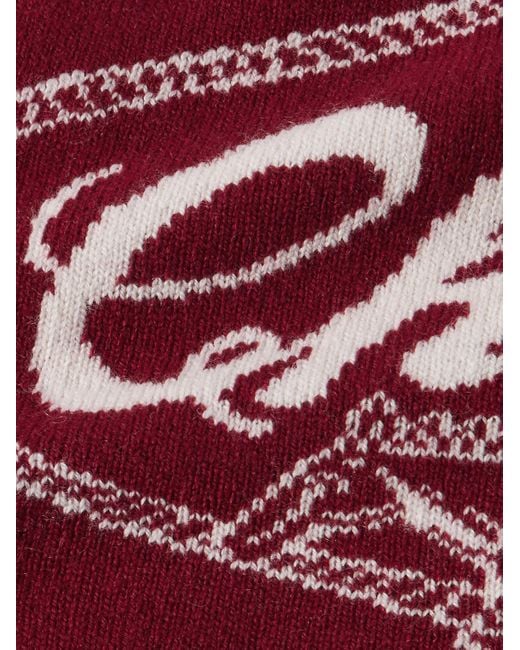 CHERRY LA Red Horse Power Logo-jacquard Wool And Cashmere-blend Beanie for men