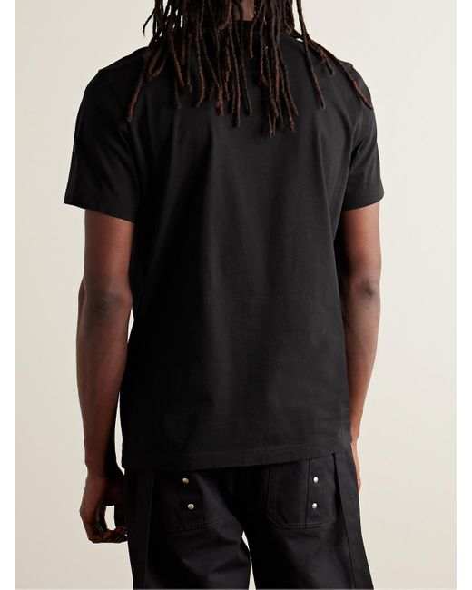 Moncler T-Shirt aus Baumwoll-Jersey mit Logoapplikation und Print in Black für Herren