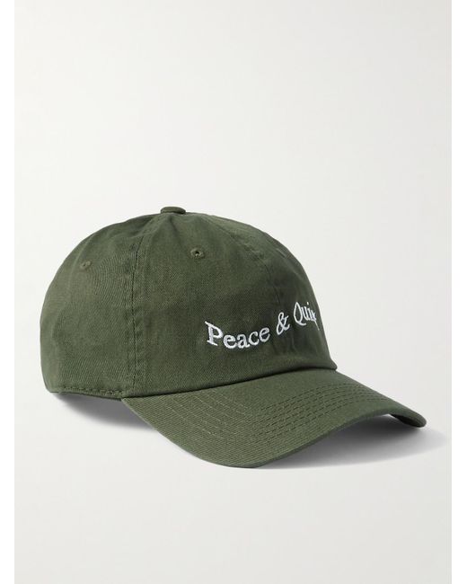 Museum of Peace & Quiet Green Wordmark Logo-embroidered Cotton-twill Baseball Cap for men