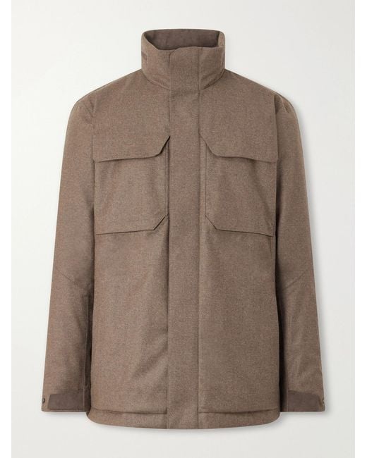 Sease Brown Padded Wool And Cashmere-blend Jacket for men