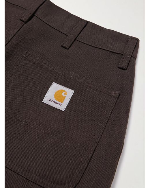 Carhartt Brown Single Knee Straight-leg Organic Cotton-canvas Trousers for men