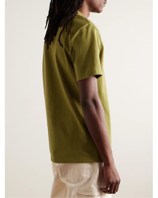 Nike Green Sportswear Premium Essentials Logo-embroidered Cotton-jersey T-shirt for men