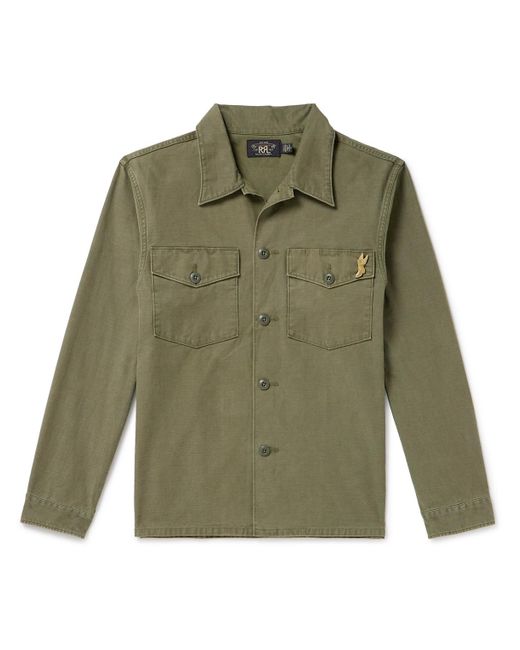RRL Green Regiment Pin-embellished Cotton Overshirt for men