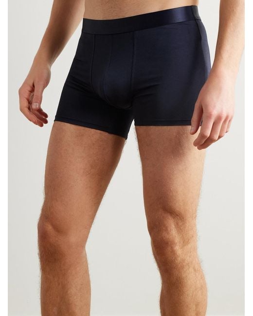 CDLP Blue Three-Pack Stretch-Lyocell Boxer Briefs for men