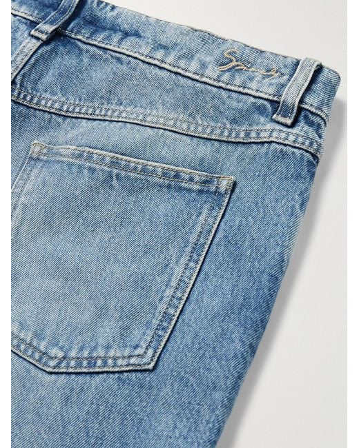 Givenchy Blue Straight-Leg Distressed Jeans for men
