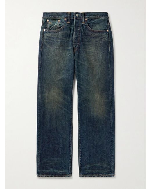 RRL Blue Straight-Leg Jeans for men