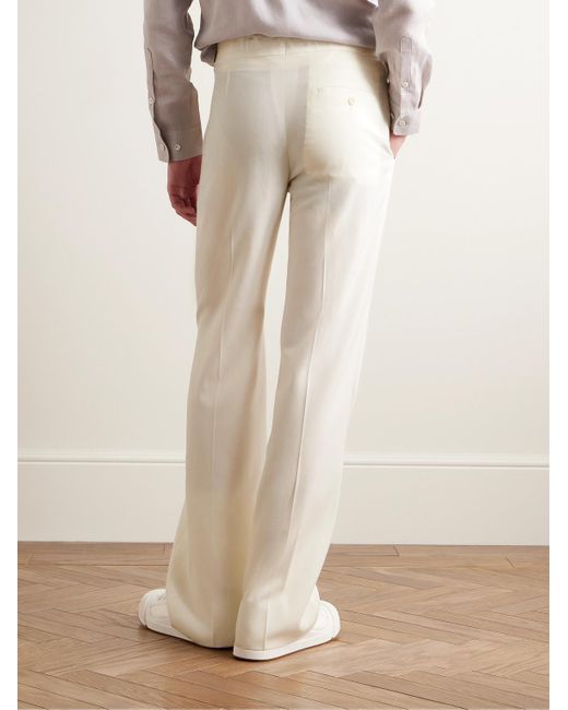 Pantaloni bootcut in twill di lana Vista di Gabriela Hearst in Natural da Uomo
