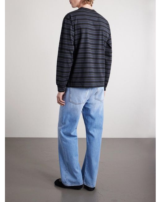 Sacai Blue Striped Cotton-jersey T-shirt for men