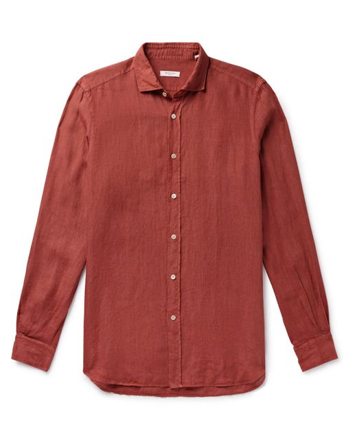 Boglioli Red Linen Shirt for men