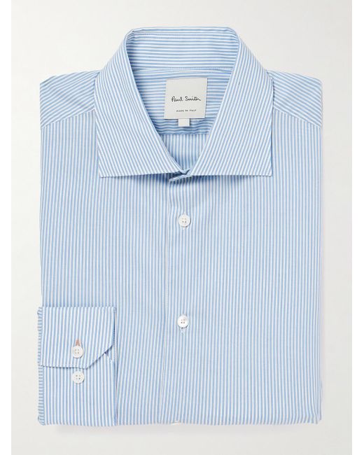 Paul Smith Blue Slim-fit Striped Cotton Shirt for men