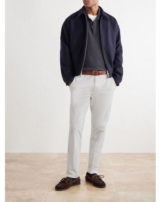 James Perse White Slim-Fit Stretch Cotton-Blend Trousers for men
