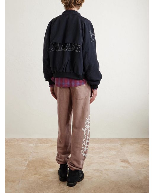 CHERRY LA Pink Hollywood Tapered Printed Cotton-Fleece Sweatpants for men