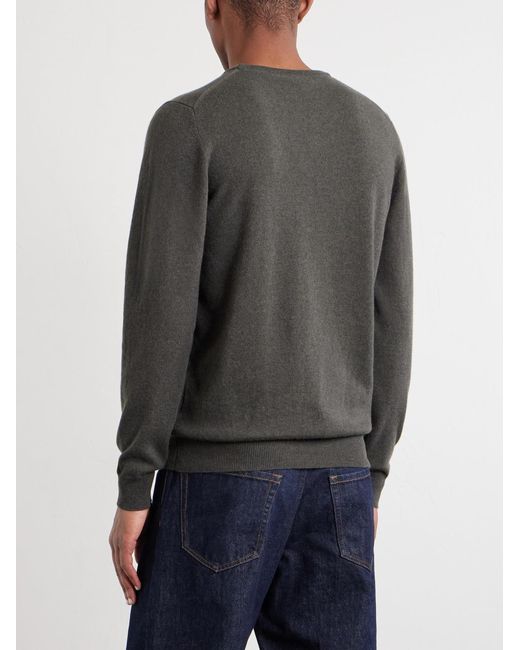 Fedeli Gray Cashmere Sweater for men