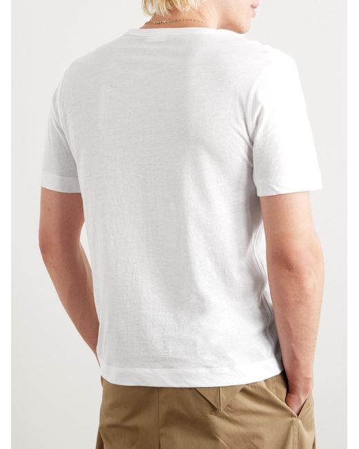 T-shirt in jersey di cotone di Dries Van Noten in White da Uomo