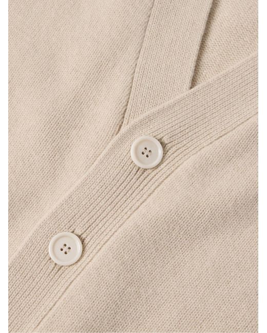 AMI Natural Wool And Cashmere-blend Cardigan for men
