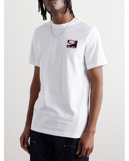 Nike White Logo-print Cotton-jersey T-shirt for men