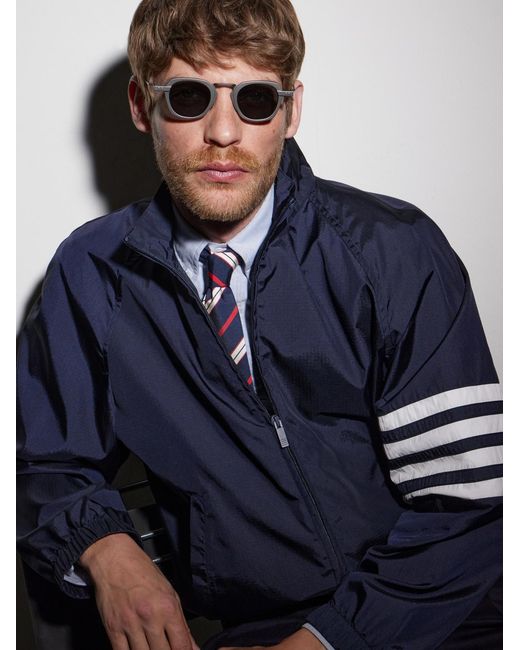 Thom Browne Blue Square-Frame-Tone Titanium Sunglasses for men