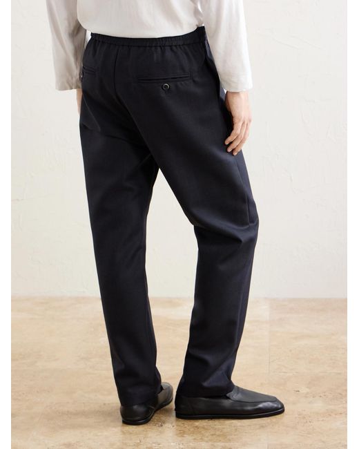 Barena Blue Straight-leg Herringbone Virgin Wool Trousers for men