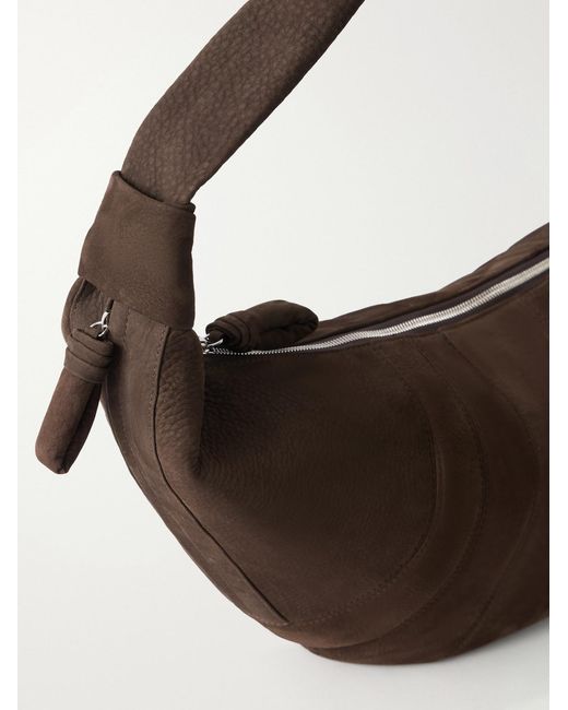Lemaire White Croissant Nubuck Messenger Bag for men