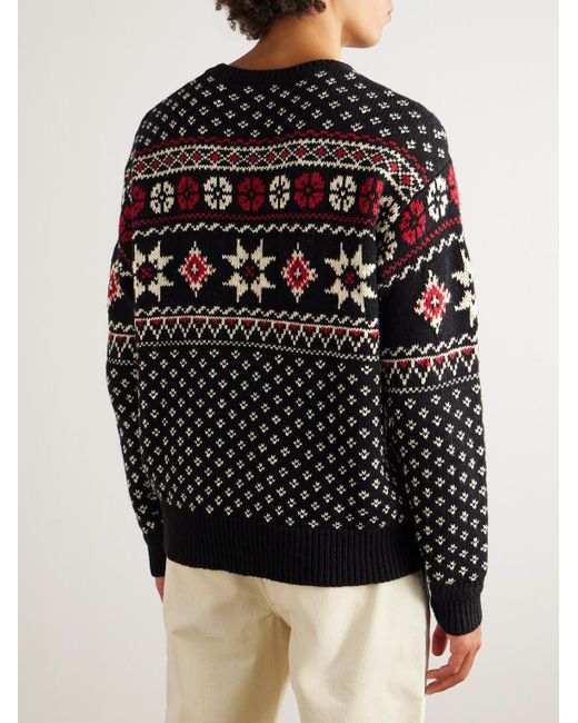 Polo Ralph Lauren Black Intarsia Cotton And Cashmere-blend Sweater for men