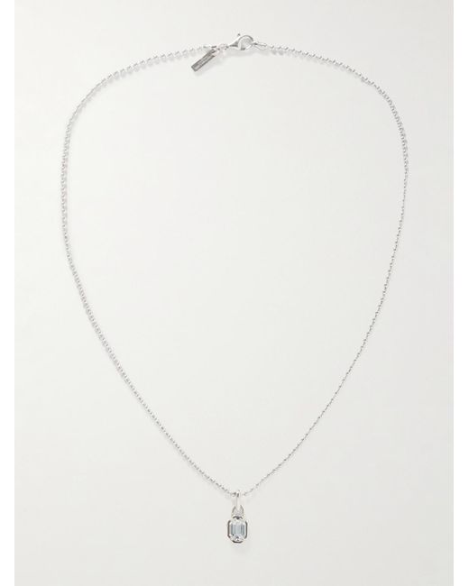 Hatton Labs White Silver Cubic Zirconia Necklace for men