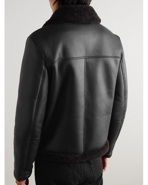 Mr P. Black Shearling Jacket for men