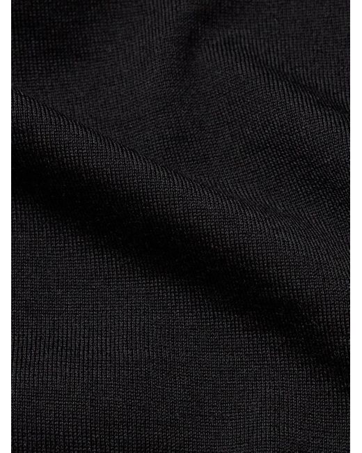 Loro Piana Black Wish Virgin Wool Polo Shirt for men