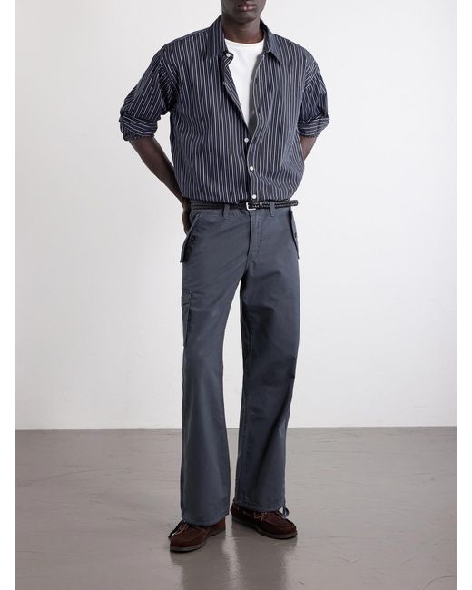 Jeanerica Blue Monti Straight-Leg Cotton Trousers for men