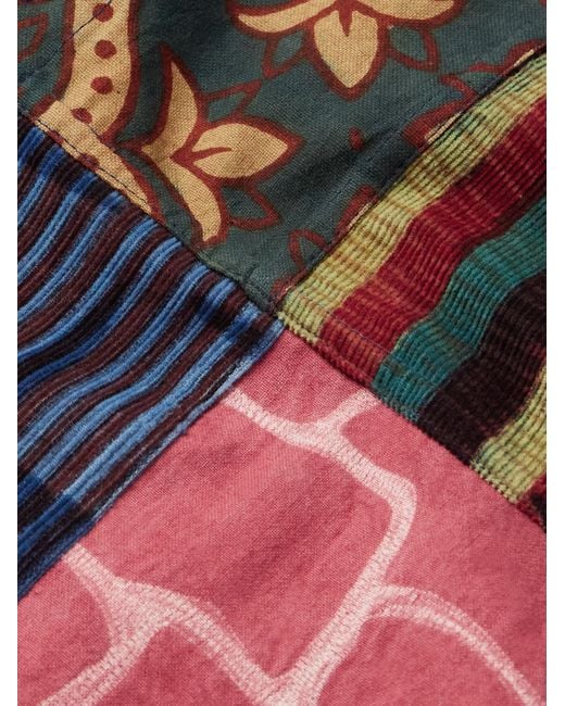 Kardo Red Luis Printed Patchwork Cotton Shirt for men