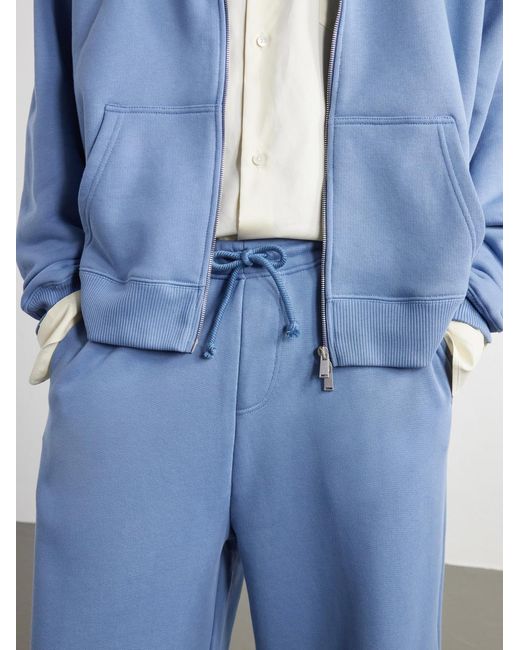 The Elder Statesman Blue Tapered Cotton-Jersey Drawstring Sweatpants for men