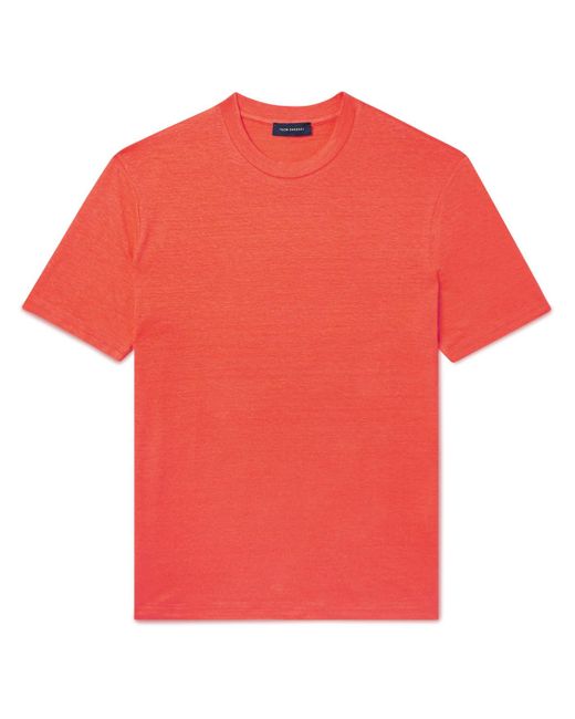 Thom Sweeney Red Slim-fit Linen-blend Jersey T-shirt for men
