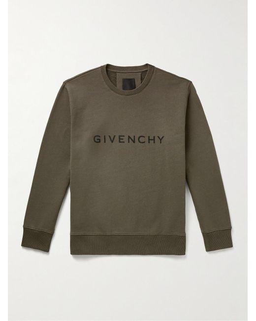 Givenchy Green Logo-print Cotton-jersey Sweatshirt for men
