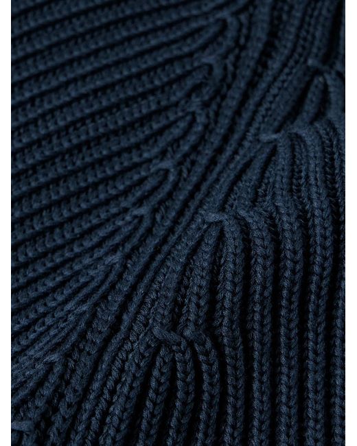 Tom Ford Schmal geschnittener Cardigan aus einer Seiden-Baumwollmischung in Rippstrick mit Reißverschluss in Blue für Herren