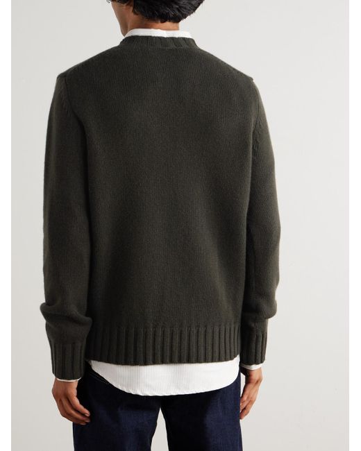Allude Black Cashmere Sweater for men